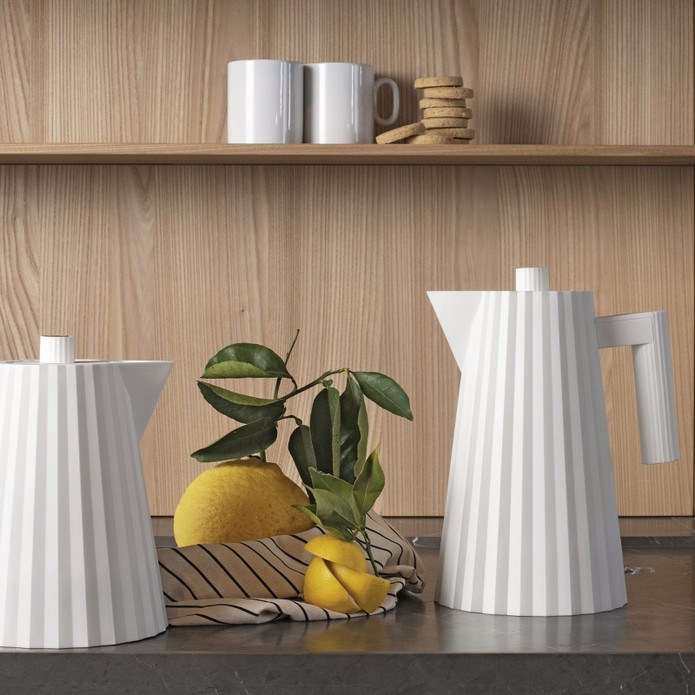 Alessi Plissé Ağ Rəngli  Elektrikli Çaydan1 Lt 